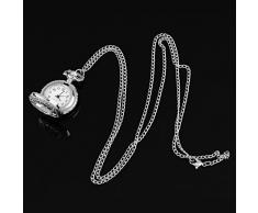 Reloj de bolsillo Plata D Antigua Cadena De Collar Cuarzo