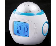 Anself H4962 - Reloj despertador para niños con termómetro, alarma y calendario