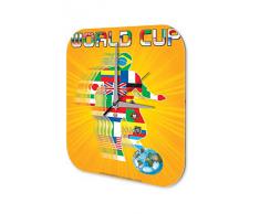 Reloj De Pared Deportes Marke Banderas del mundial de f?tbol Plexiglas Imprimido 25x25 cm