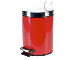 Axentia 250803 Verona - Cubo de basura con pedal y tapa (5 L), color rojo