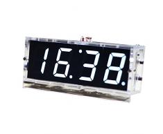 KKmoon Compacto de 4 Dígitos Kit del Reloj Digital LED DIY Control de Luz Monitor de Temperatura Fecha Hora con Caso Transparente