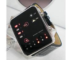 Sannysis® LED reloj del deporte de la muñeca; Reloj de pulsera de cuero Binario