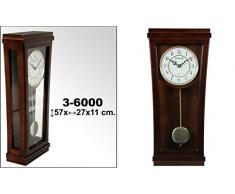 DonRegaloWeb - Reloj de cocina - Reloj de pared de madera color nogal con péndulo
