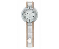 AMS - 5282 - Reloj de pared de péndulo moderno con mecanismo radiocontrolado, funcionamiento a pilas