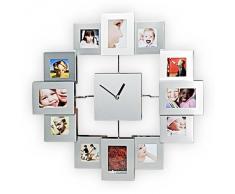 Relaxdays - Reloj de pared con marcos de fotos