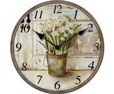 RELOJ DE PARED DISENO NARCISO I FLORERO SHABBY LOOK DECORACION - Tinas Collection