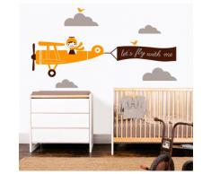 MYVINILO - Vinilo decorativo infantil - Lets fly / naranja claro / marrón / ...
