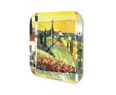Reloj De Pared Gira Mundial Marke Pintura idilio paisaje Plexiglas Imprimido 25x25 cm