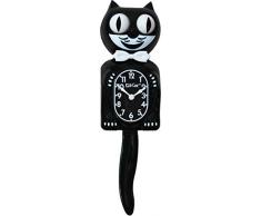 Kit-Cat - Reloj de péndulo (estilo decoración americana), diseño de gato, color blanco y negro