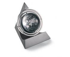 Globo de cristal ejecutivo giratorio para escritorio reloj con marco de fotos