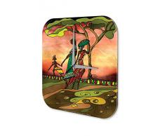 Reloj De Pared Gira Mundial Marke Ciervos en el diseÒo a cuadros rojo verde Plexiglas Imprimido 25x25 cm