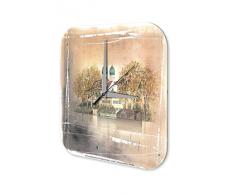 Reloj De Pared Gira Mundial Marke caÌda Iglesia Plexiglas Imprimido 25x25 cm