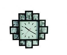 Relaxdays - Reloj de pared con marcos de fotos, color negro