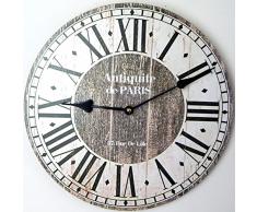 RELOJ DE PARED DESIGN ANTIQITE DE PARIS SHABBY 30CM NOSTALGIA - Tinas Collection