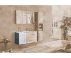 Lavabo de la parte inferior de armario de Lugano/edealmax con tope de la puerta a la izquierda de colour (frente): de colour blanco, el colour (cuerpo): de madera de pino-de colour gris oscuro