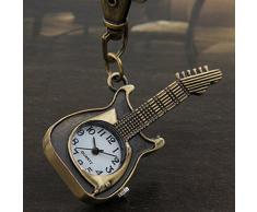 Skyllc® Colgante Llavero metal Modelo Guitarra Reloj 57 mm Bronce Nuevo