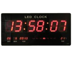 Reloj de pared digital LED Cuarzo Fecha temperatura Bar Cafetería Kiosko XL