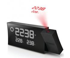 Oregon Scientific PRYSMA BAR223P-BK - Reloj Proyector con previsión meteorológica, color Negro