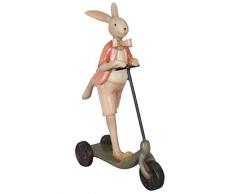 6pr1049 Clayre y Eef – figura decorativa – decoración de Pascua – conejo de Pascua – conejo – hombre – Patinete ca. 5,9 x 1,6 x 7,1 en