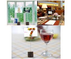 NUOLUX 6pcs Memo Base madera foto soporte papel Nota Clip boda lugar nombre tarjeta tarjeteros