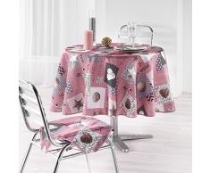 LHarmonie Du Décor - 1721555, Mantel Redondo , 180 Cm , Starly , Poliéster Estampado , Rosa