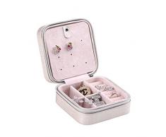 Caja Organizador Almacenamiento para Joyería Joyas Collar Pendientes Color Gris Plata