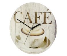 WENKO 25330100 Reloj del pared Café, Vidrio endurecido, 27 x 3 x 27 cm, Multicolor