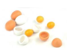 StillCool 6pcs huevos de Pascua de madera Yolk Pretend Niños Jugar Cocina juego de alimentos Niños juguete