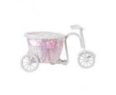 Ratán Flor Cesta Triciclo Bicicleta Para Florero Jarron Regalo Decoración Rosa