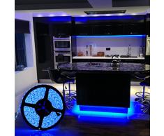 DUMVOIN Multicolor Tira de Luz LED Impermeable LED Strip RGB 5M(16.4 ft) 5050 SMD 300 LEDs + Adaptador de Alimentación de 12V 5A + 44 Teclas IR Remote Control Decoración para Jardín, Navidad, Boda, Fiesta