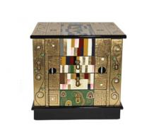 Casa Collection / Art for living by Jänig 10552 - Joyero con tapa con espejo (2 puertas laterales y 3 cajones, 41 x 40 x 30 cm, diseño de Schmalwand de Gustav Klimt)