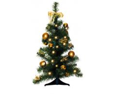 Star 004-62 - Árbol de navidad con base, color verde y dorado