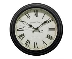 Premier Housewares Traditional - Reloj de pared redondo (números romanos), color negro