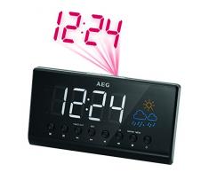 AEG MRC 4141 - Radio reloj (LED, proyección de la hora), color negro