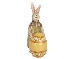 Clayre & Eef 62705 Decoración Figura de decoración Pascua Conejo EI Amarillo aprox. 5 x 9 x 15 cm