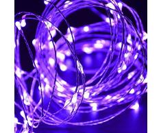 HanLuckyStars Guirnaldas Luminosas Cadena de luces 10M 100LED Resistente al agua para Adornos Boda Ceremonia árbol de Navidad Fiesta Jardín Exterior Interior,Cargar por USB