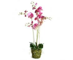 Planta artificial Phalaenopsis - Orquídea, altura 90cm - 4 tallos florales, rosa