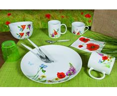 Novastyl 8010356 con diseño de juego de 6 el campo de porcelana con platos de 21 cm x 21 cm x 2 cm