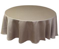 Mantel antimanchas redondo 180 cm RAY gris topo, jacquard