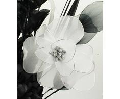 Flourish 796402 75 cm de altura negro/blanco flores artificiales en jarrón, negro