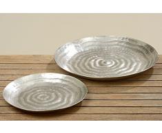 Plato decorativo (ARZU Bandeja Bandeja de metal metal Plato redondo D32 - 44 cm, metal, Gris, 2337300 S