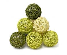 Surtido de bolas de ratán verde 10 cm – 9 piezas para manualidades (Pack de 3)