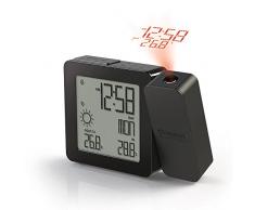 Oregon Scientific BAR-368-P - Reloj proyector clásico y estación meteorológica, color negro