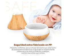 Humidificador Aromaterapia TaoTronics 400ml Difusor de Aceites Esenciales Ultrasónico Difusor de Aromas Ambientador (Vapor Frío, Luz nortuna, 3 modos de LED 7 colores, Proteción de Agua baja ) perfecto para Yoga, Dormitorio