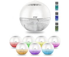 AMOS Revitalizador de Aire Fresco Ambientador Purificador Limpiador Ionizador con Luz LED con Colores Cambiantes & 3 x 10ml Esencias Fragancias Aromas (Blanco)