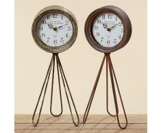 Reloj Leeds metal Reloj de pie en Shabby Retro Diseño, metal, marrón rojizo, 16*43cm