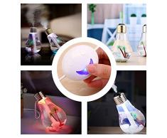 Humidificador Ultrasónico USB Difusor de Aceites Esenciales de Vapor 7-Color LED Aire Ambientador Lámpara LED para Dormitorio, Sala, Oficina, Hotel, Gimnasio,Auto,la habitación de Niños 153*153*88mm-LATH.PIN (Oro)