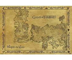 Póster de mapa antiguo de Juego de Tronos