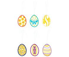 Spitze Plauner 5 x 6 cm árbol de Navidad decoración para árbol de Navidad de la percha y huevos de Pascua, juego de 6