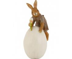 Clayre & Eef 6pr0489 decorativa Decoración figura Conejo Pascua Conejo EI tulipán aprox. 17 cm